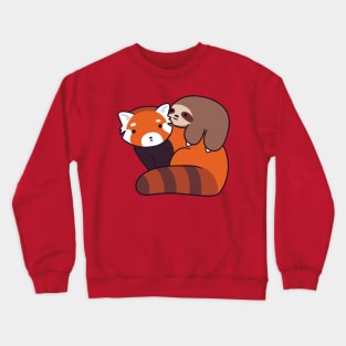 Little Sloth and Red Panda Crewneck Sweatshirt